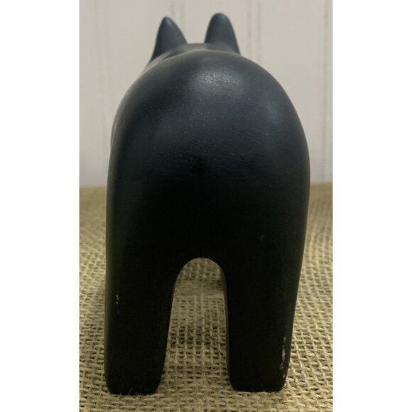 Black Wooden Rhino and Elephant Hand Carved Figurine or Paper Weight - Picture 4 of 16
